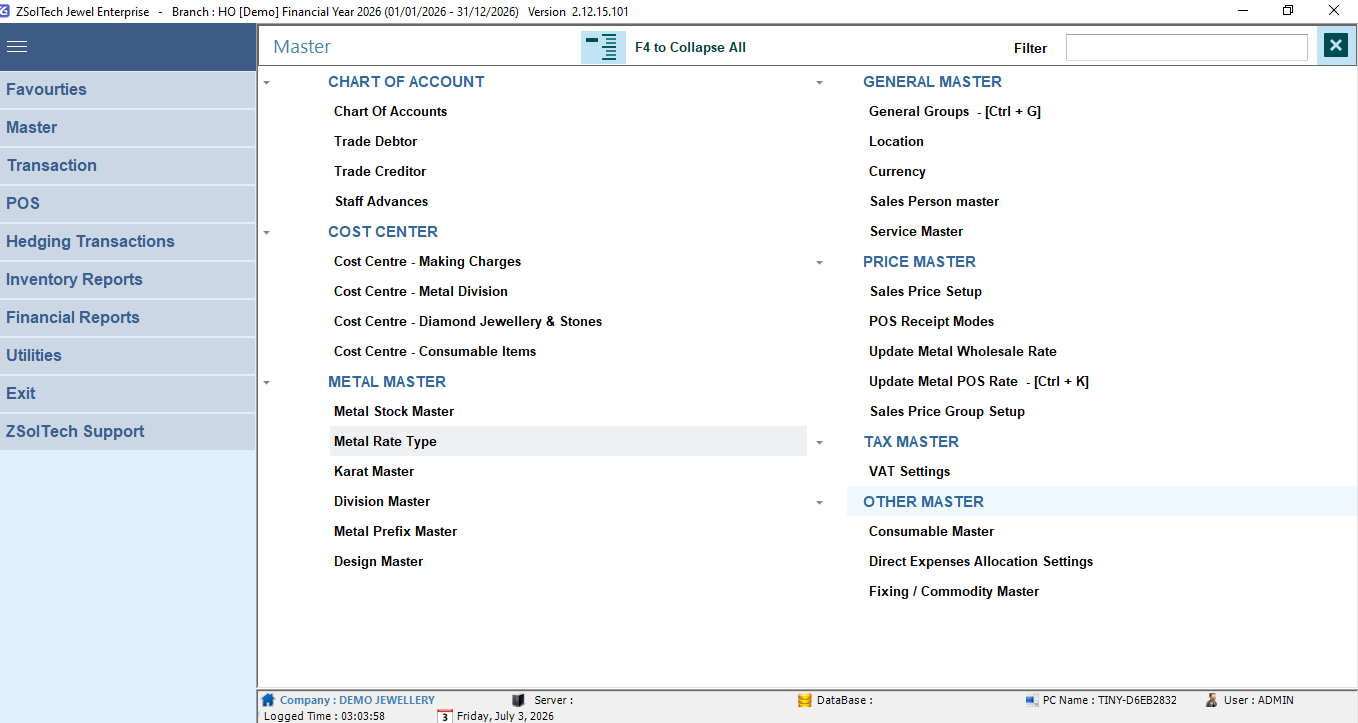 Jewelry Software ERP